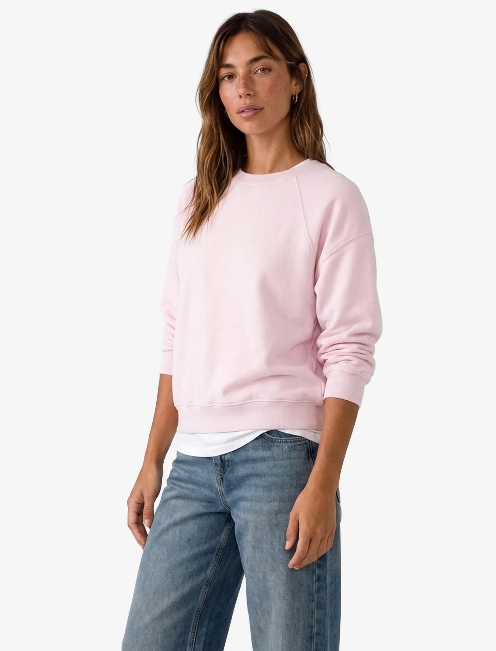 Regular Fit Üç İplik Şardonlu Uzun Kollu Bisiklet Yaka Basic Sweatshirt